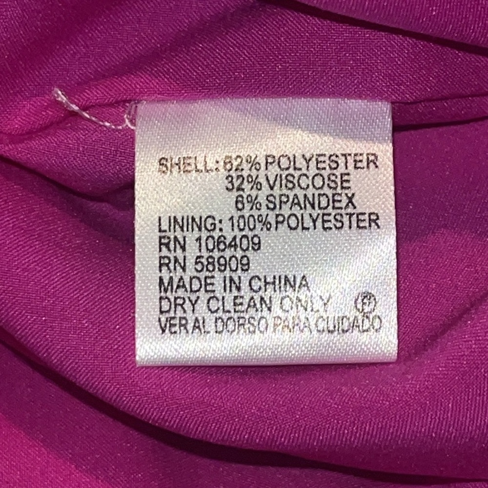 NWT Antonio Melani Tiago Belted Peplum Sheath Dress Fuchsia Pink Size 14 - Picture 5 of 5